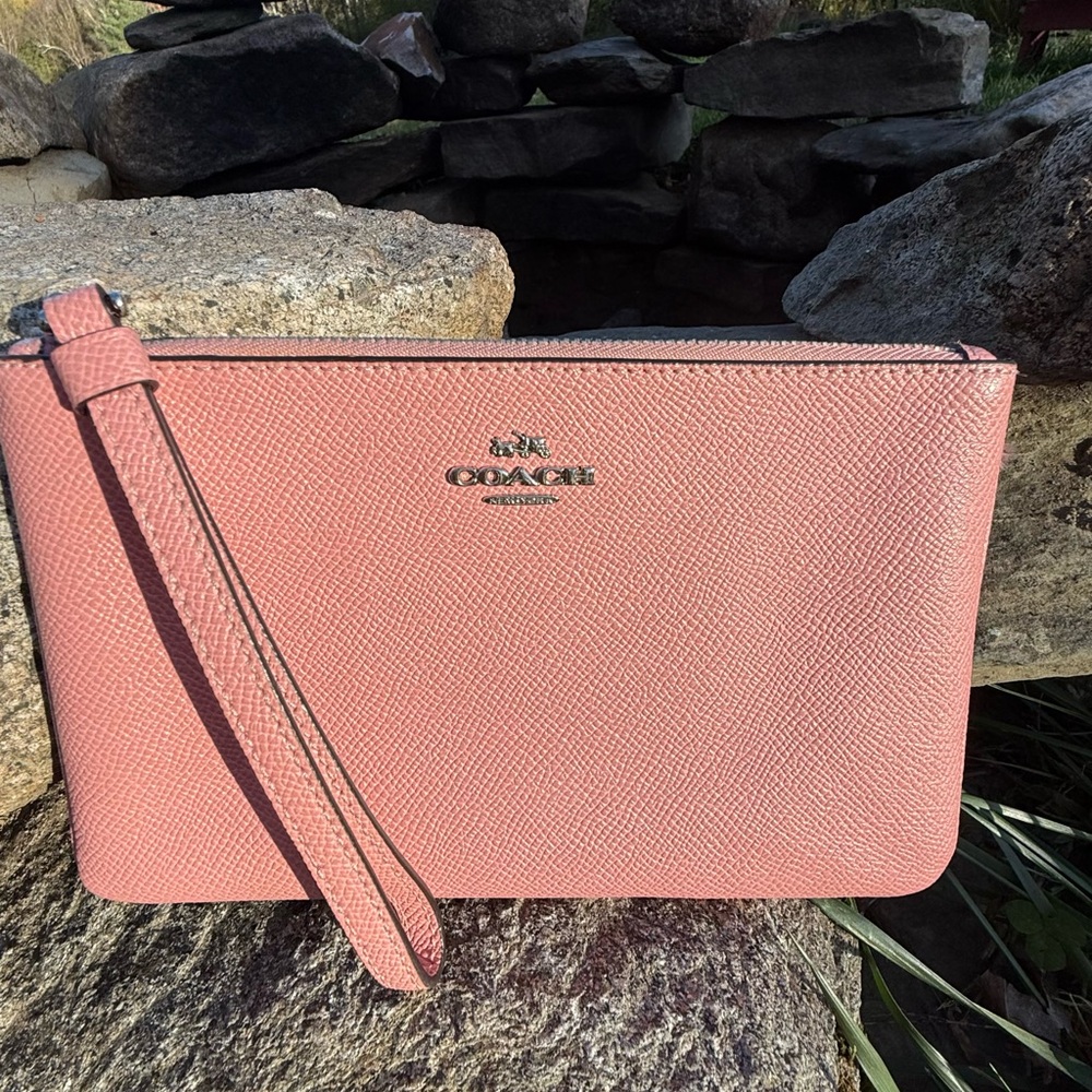 Coach Pink Wristlet Zip Case